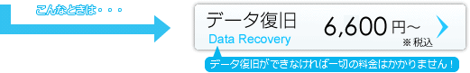 データ復旧 6,600円(税込)〜　データ復旧ができなければ一切の料金はかかりません！